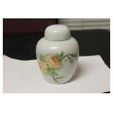 A Ceramic Porcelain Hand Painted Lidded Jar
