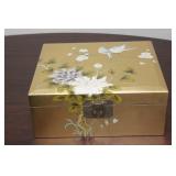 A Chinese Gold Lacquer Jewelery Box