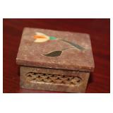 An Inlaid Soapstone Trinket Box