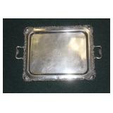 Ornate Silverplate Two Handle Tray