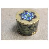Unusual Enamel And Stone Trinket Box