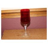 A Ruby Red Wire Glass Goblet