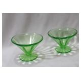 A Pair of Vaseline Glass Cups