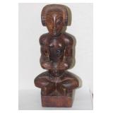 Solid Wood Ram Head Figurine