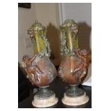 Pair of Metal Urns