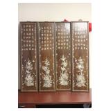 Chinese Mother of Pearl Inlaid Hardwood Panels