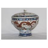 A Vintage Chinese Dragon Bowl with Lid