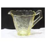 A Yellow Etched Glass Creamer