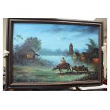 Oil on Canvas of Oriental Scene