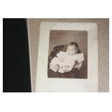 Vintage black and white photograph of a baby