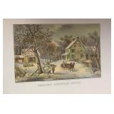 Vintage Currie and Ives Print