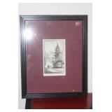 Signed Harriet Roudebush Engraving