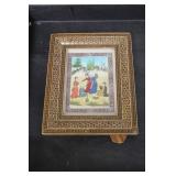 Vintage Persian Painting on Camel Bone