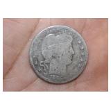 1909-S Barber Silver Quarter