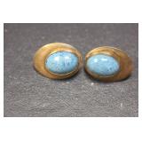 Pair of Turquoise and Sterling Earrings