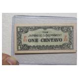 Occupied Phillippines One Centavo Bank Note