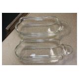Pair of Glass Banan Split Trays