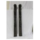Two Antique Wooden Coloumns?