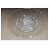 Signed Val St Lambert Crystal Artist Plate
