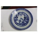 A Chinese Export Flow Blue Plate