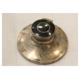 Sterling and Faux T o r t oi s e Shell Inkwell