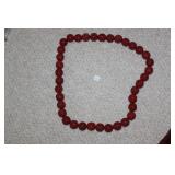 Large Chinese Cinnabar Circular Necklace