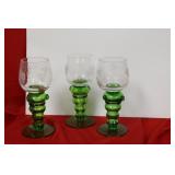 Set of 3 Cut Goblets