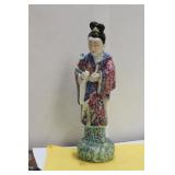 An Antique Chinese Famille Rose Lade Figure