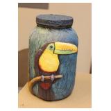 Signed Paper Mache Glass Jar