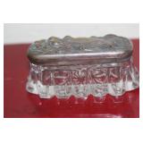 Art Nouveau Silverplate and Glass Box
