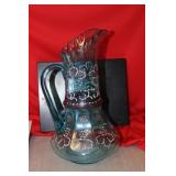 A Moser? Hand Painted Glass Pitcher