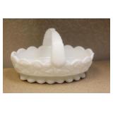 West Moreland Company Milk Glass Basket