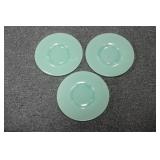 Lot of 3 Green Glass Plates
