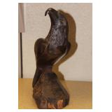 Exotic Wood Well Carved Eagle