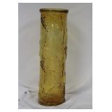 An Amber Glass Cylinder Vase
