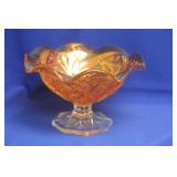 Carnival Glass Stem Bowl