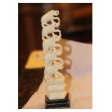 Bone Elephants on Stand