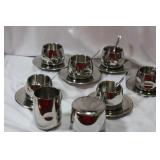 Set of 19 Modern Style Metal Tea of Coffee Set