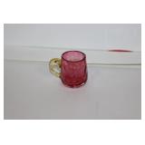 A Miniature Cranberry Glass Cup