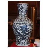 Chinese Blue and White Dragon Vase