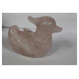 A Vintage Chinese Rose Quartz Duck