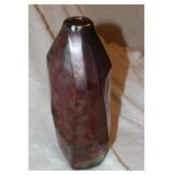 Geometric Iridescent Art Glass Vase