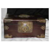 A Vintage Chinese Rosewood and Jade Box