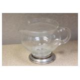 Sterling Rim Glass Creamer