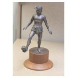 Indonesia? Bronze Soccer Player on Wooden Stand