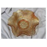 A Tree Motif Carnival Glass Bowl