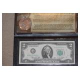 Clad Ike Dollar and a Bicentennial $2.00 Note