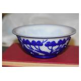 Antique Chinese Blue and White Peking Glass Bowl
