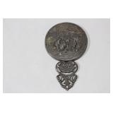 A Dutch Silverplated Repousse Mirror