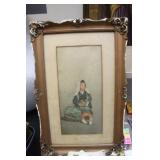 Antique Japanese Framed Watercolour